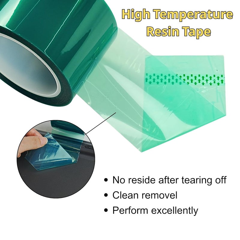 CHUANGSEED Heat Resistance Tape 4'' x 66m（216FT） for Resin Molds, Powder Coating, Circuit Borads, Adhesive Residue-Free High Temp Masking Tape Epoxy Release - Image 4